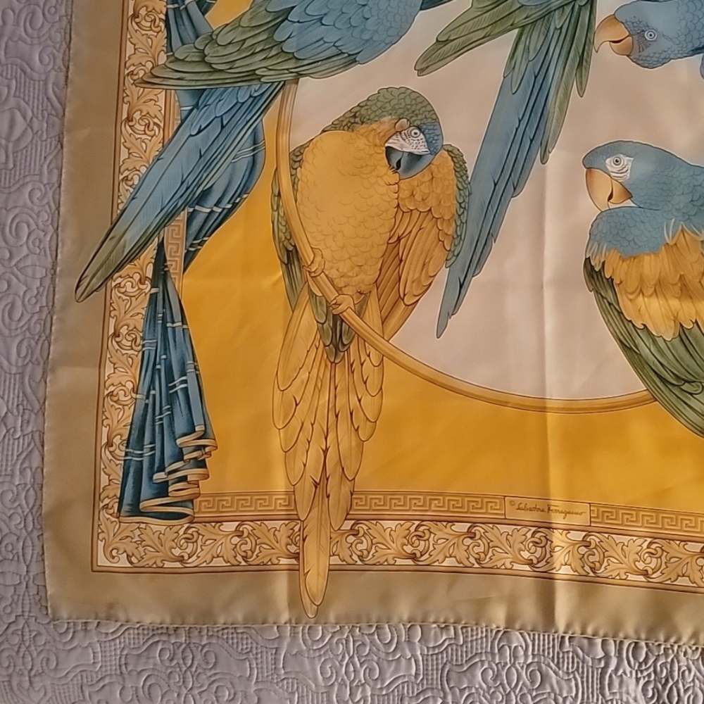 Salvatore Ferragamo Italian silk scarf 34x34